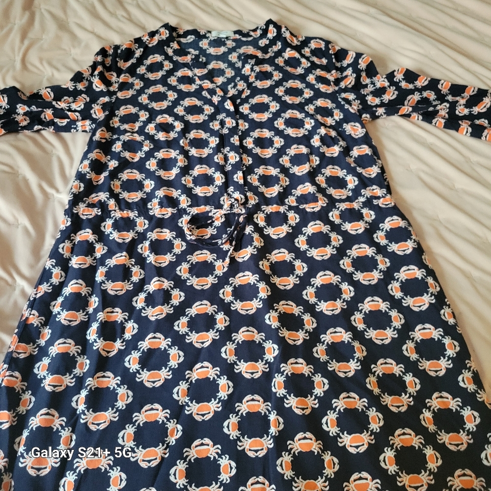 Crown and Ivy blue and orange crab dress size 6